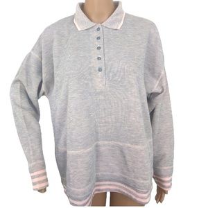 Bold Spirit Sweater L 90s Heathered Gray Pink
